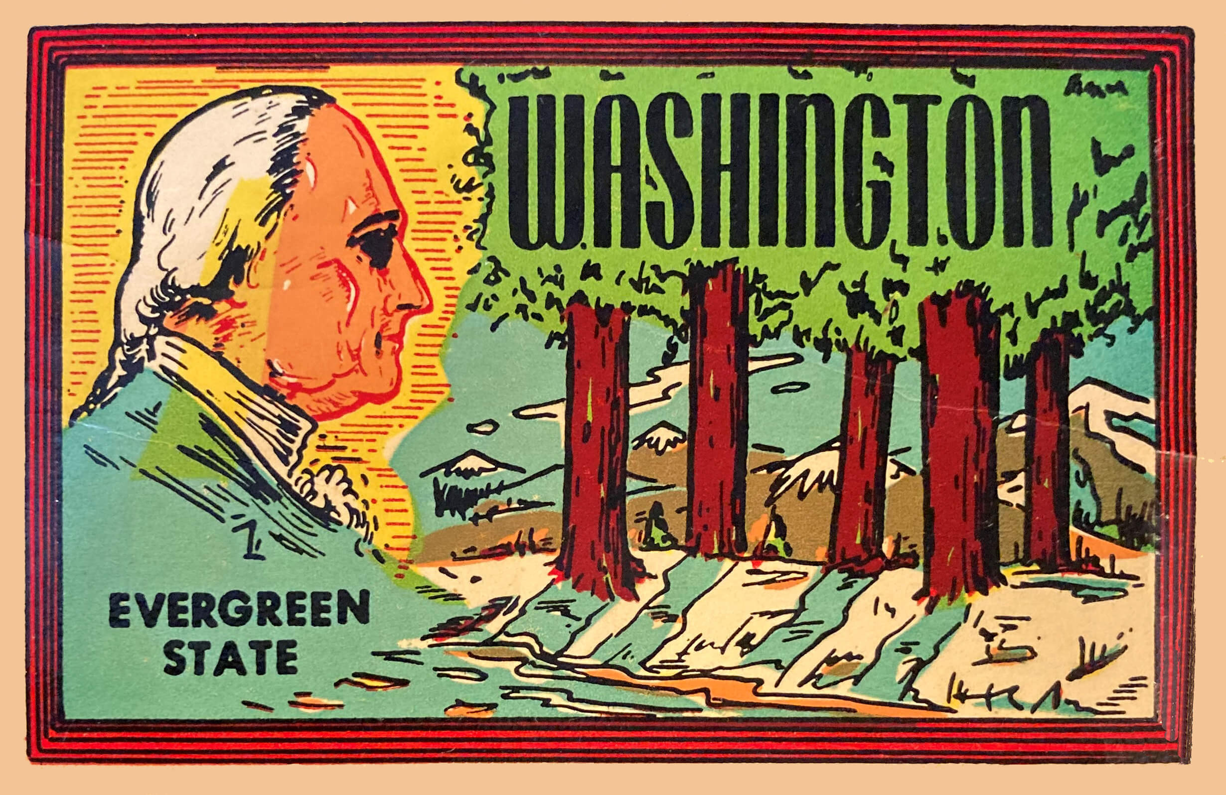 (image for) Washington Vintage Vacation Sticker